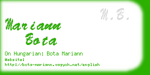 mariann bota business card